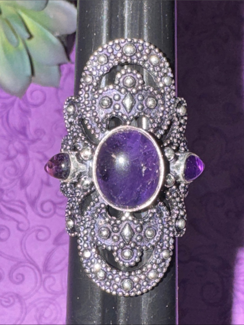 Silver Amethyst Ring - Picture 11 of 11